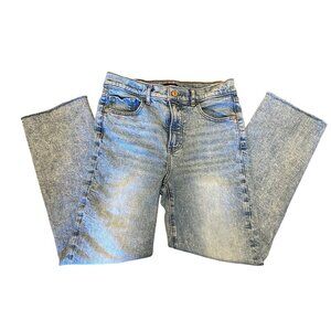 Express Light Wash High Rise Distressed Raw Hem Jeans 6R